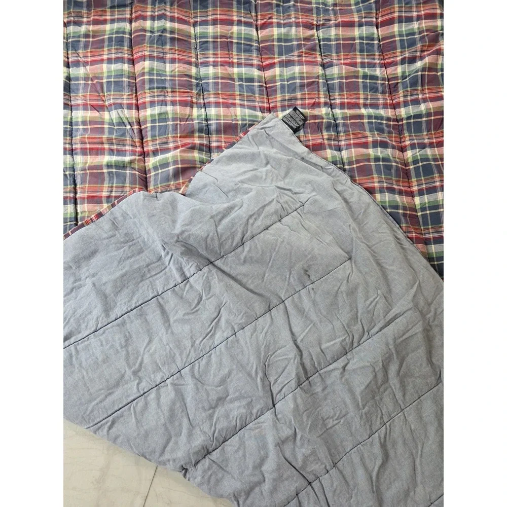Vintage RALPH LAUREN Garrison Madras Plaid Reversible Comforter Made in USA Twin